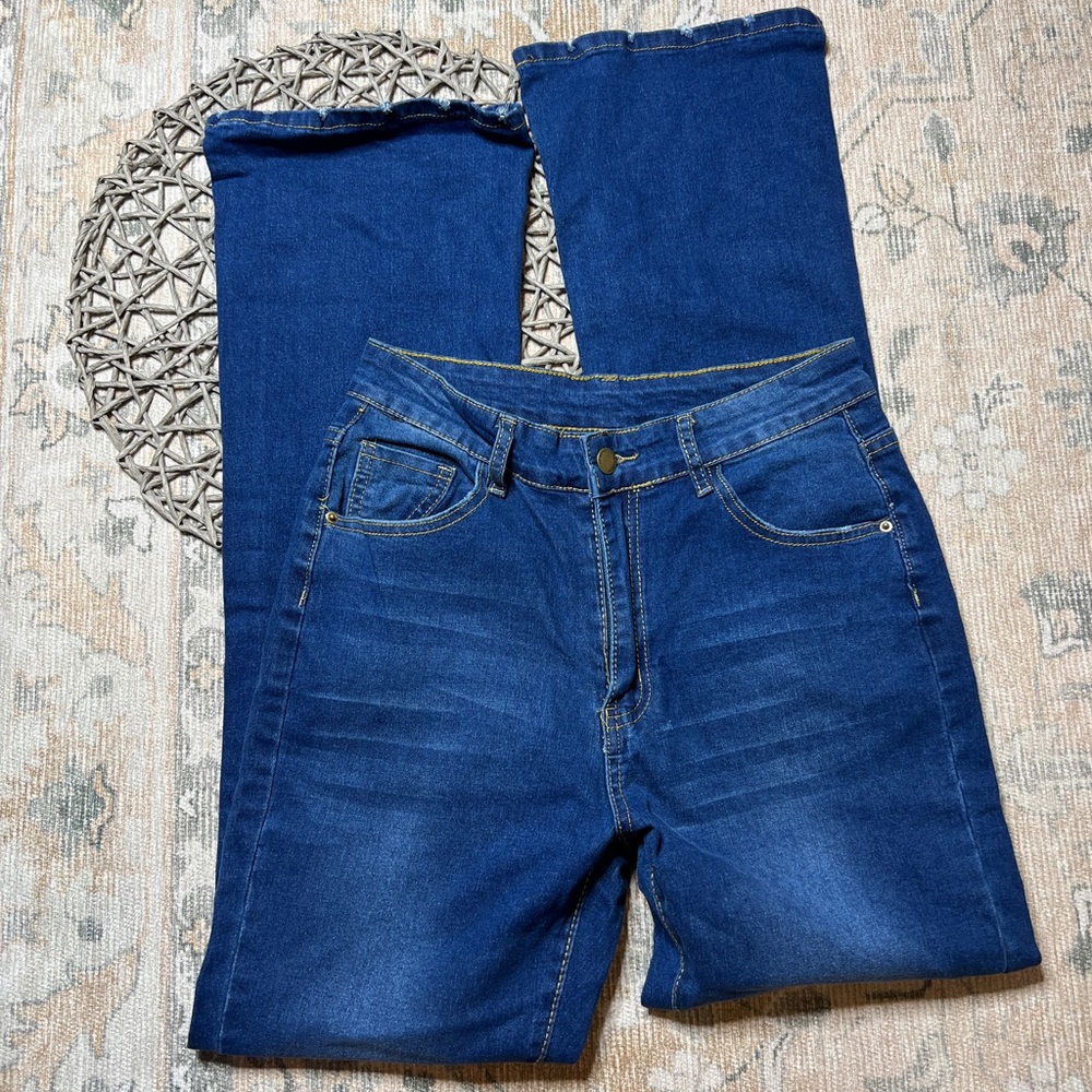 Classic Blue Denim Jeans Flare bootcut no brand